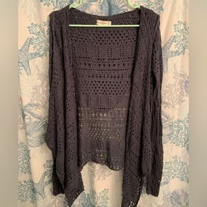 Abercrombie and Fitch Crotcheted High-Low Cardigan